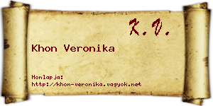 Khon Veronika névjegykártya
